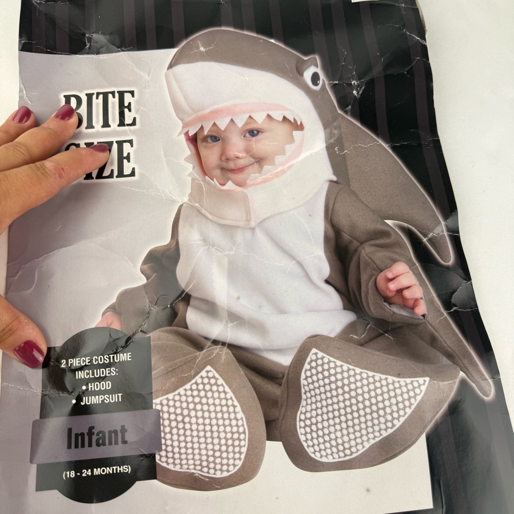 Baby 18-24 Months Shark Costume 2 Piece In Character Bite Size